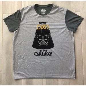 RARE HTF STAR WARS DARTH VADER "BEST DAD IN THE GALAXY" MENS GRAY XL SHIRT